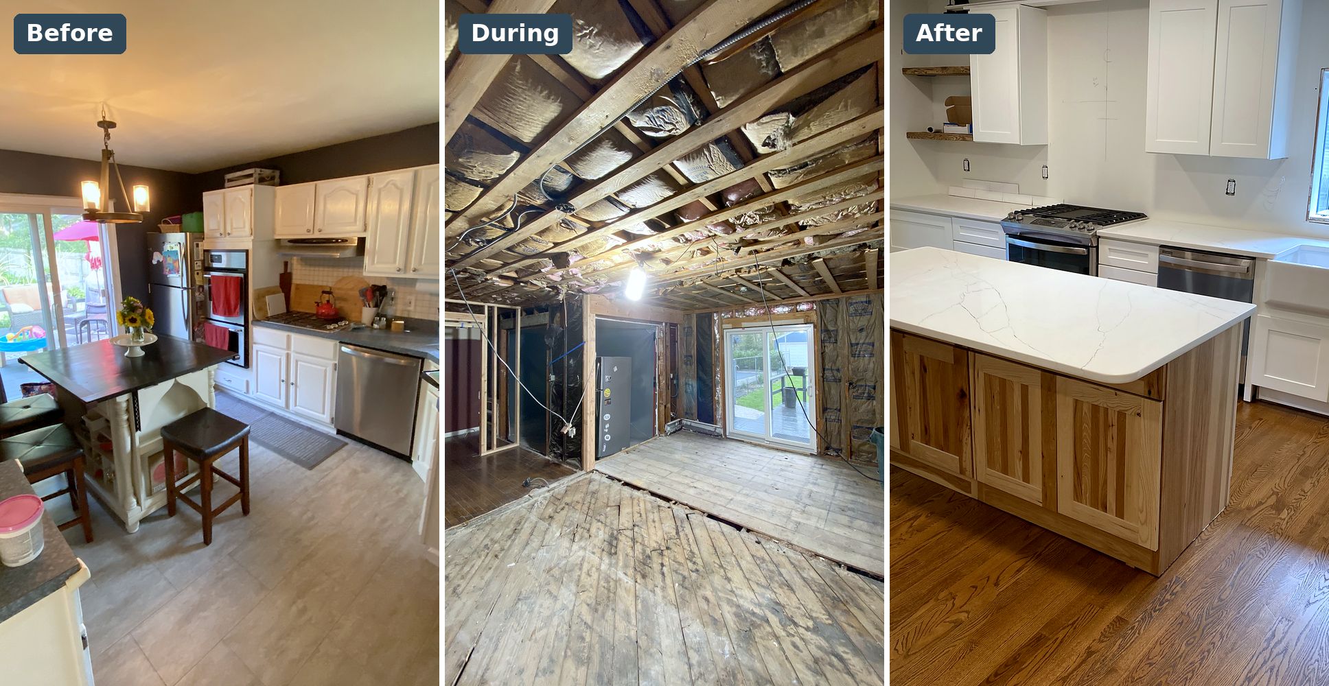 Smithtown · Full kitchen remodel before and after